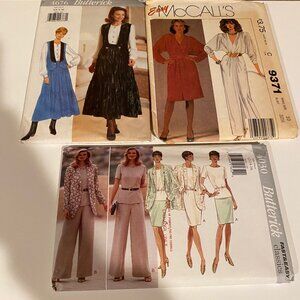 McCall’s 9371 & Butterick 4030‎ 4676 Sewing Patterns Lot (Sz 10–16)